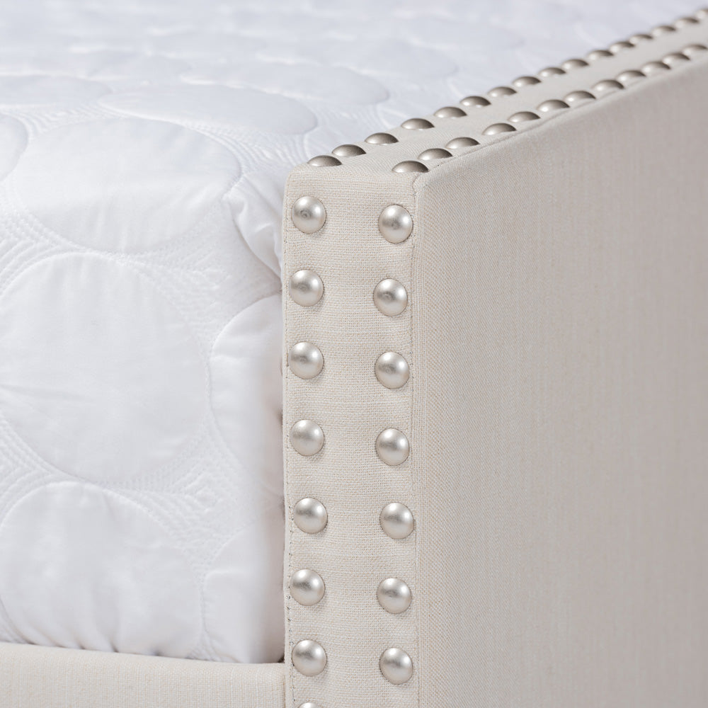 Baxton Studio - Haylie Queen Size Daybed in Beige - CF9046-B-Beige-Daybed-Q view 5