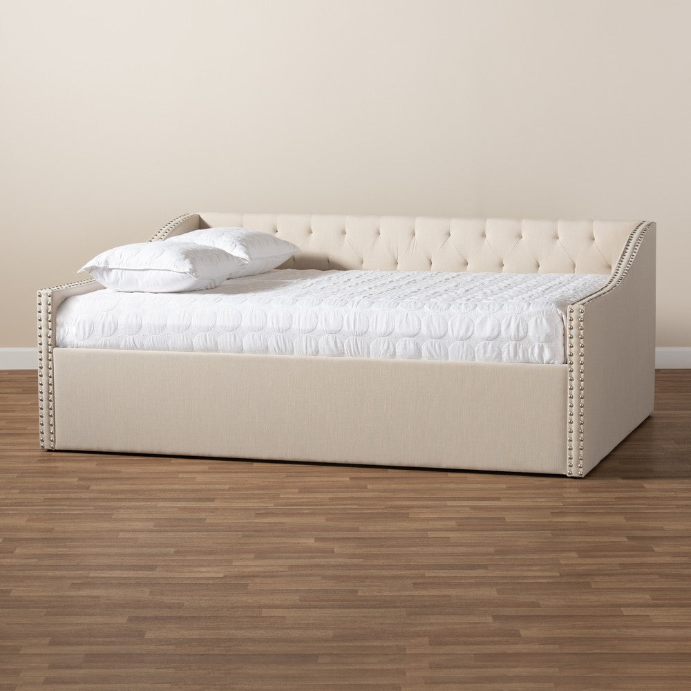 Baxton Studio - Haylie Queen Size Daybed in Beige - CF9046-B-Beige-Daybed-Q view 7