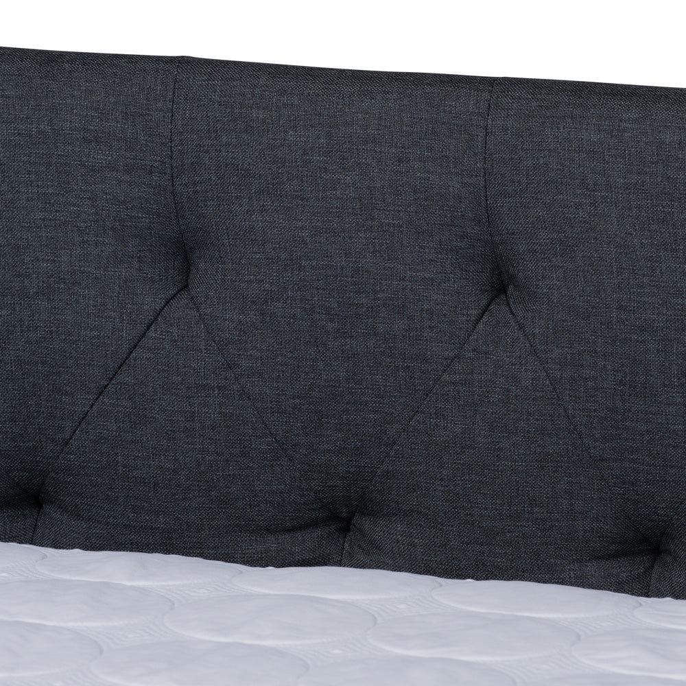 Baxton Studio - Haylie Queen Size Daybed with Trundle in Dark Grey - CF9046-Charcoal-Daybed-Q/T view 6