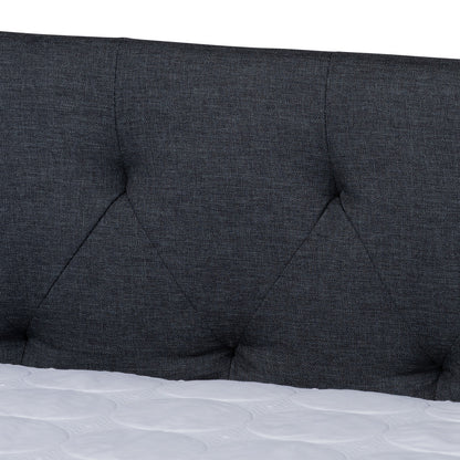 Baxton Studio - Haylie Queen Size Daybed with Trundle in Dark Grey - CF9046-Charcoal-Daybed-Q/T view 6