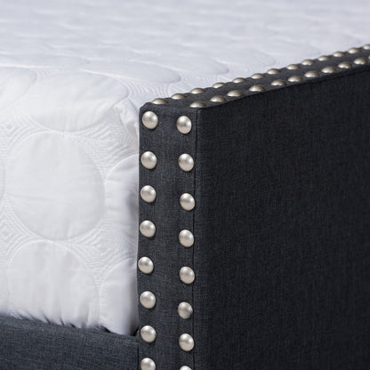 Baxton Studio - Haylie Queen Size Daybed with Trundle in Dark Grey - CF9046-Charcoal-Daybed-Q/T view 7