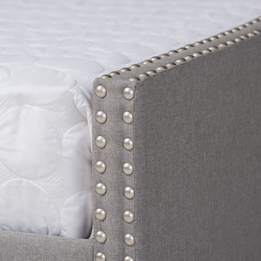 Baxton Studio - Haylie Queen Size Daybed with Trundle in Light Grey - CF9046-Light Grey-Daybed-Q/T view 7