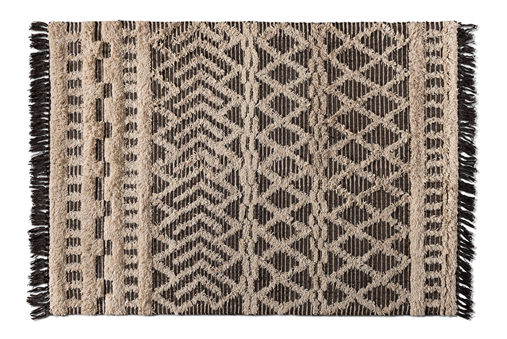 Baxton Studio - HeiNo Rug - HeiNo-Charcoal/Ivory-Rug view 1