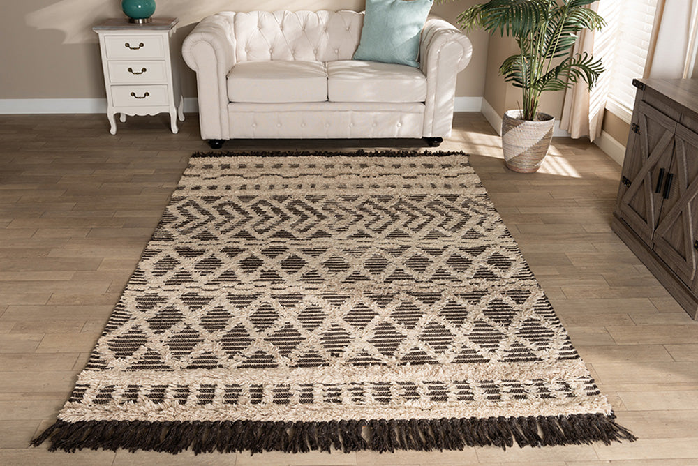 Baxton Studio - HeiNo Rug - HeiNo-Charcoal/Ivory-Rug view 3