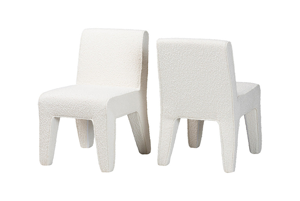 Baxton Studio - Helios Dining Chair Set of 2 - BBT5543-Cream Boucle-DC view 1