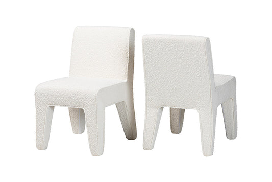 Baxton Studio - Helios Dining Chair Set of 2 - BBT5543-Cream Boucle-DC view 1