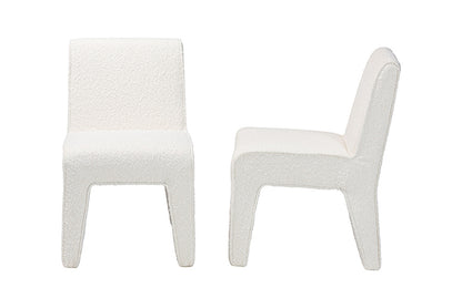 Baxton Studio - Helios Dining Chair Set of 2 - BBT5543-Cream Boucle-DC view 3