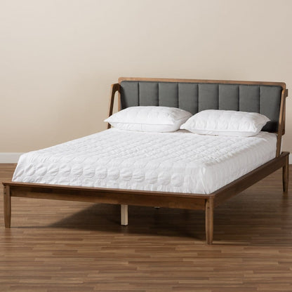 Baxton Studio - Helsa Full Size Bed in Dark Grey/Walnut - MG0047-5-Dark Grey/Ash Walnut-Full view 7
