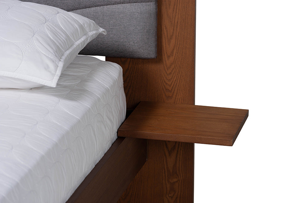 Baxton Studio - Hemera King Size Bed - MG-0222-Walnut/Dark Grey-King view 6