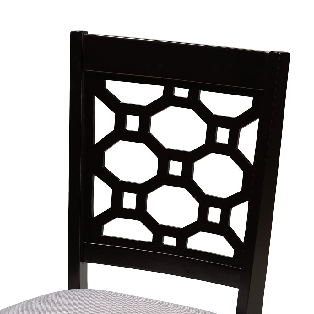 Baxton Studio - Henry Dining Set in Grey/Dark Brown - RH335C-Grey/Dark Brown-5PC Dining Set view 5