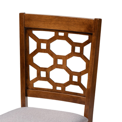 Baxton Studio - Henry Dining Set in Grey/Walnut - RH335C-Grey/Walnut-5PC Dining Set view 5