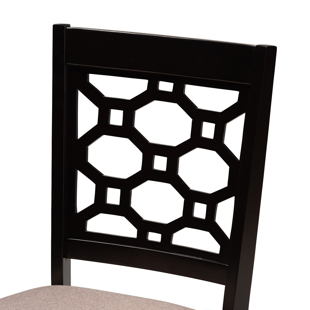 Baxton Studio - Henry Dining Set in Sand/Dark brown - RH335C-Sand/Dark Brown-5PC Dining Set view 5