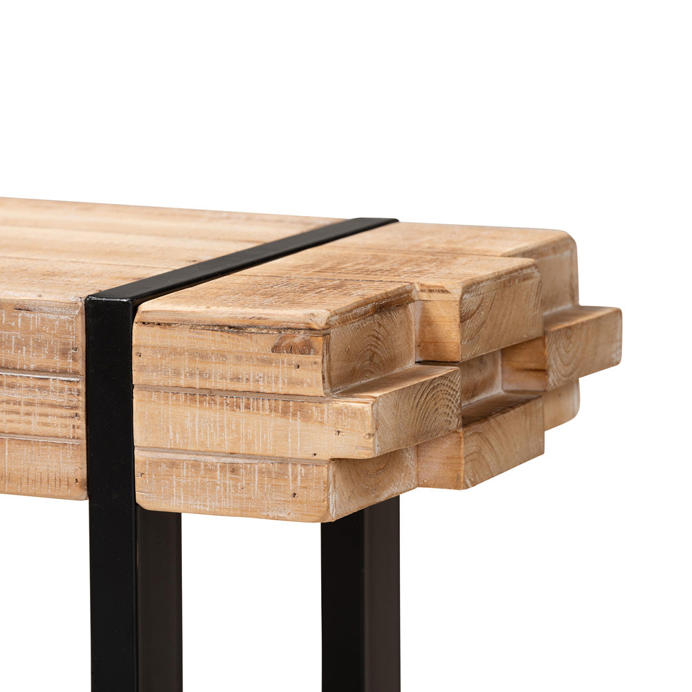 Baxton Studio - Henson Bench in Brown/Black - JY17B4004-Brown/Black-Bench view 5