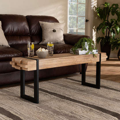 Baxton Studio - Henson Bench in Brown/Black - JY17B4004-Brown/Black-Bench view 6