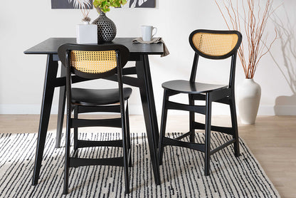Baxton Studio - Hesper Counter Stool Set of 2 - RH253P-Natural Rattan/Dark Brown Bent Seat-PC-2PK view 5