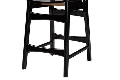 Baxton Studio - Hesper Counter Stool Set of 2 - RH253P-Natural Rattan/Dark Brown Bent Seat-PC-2PK view 6