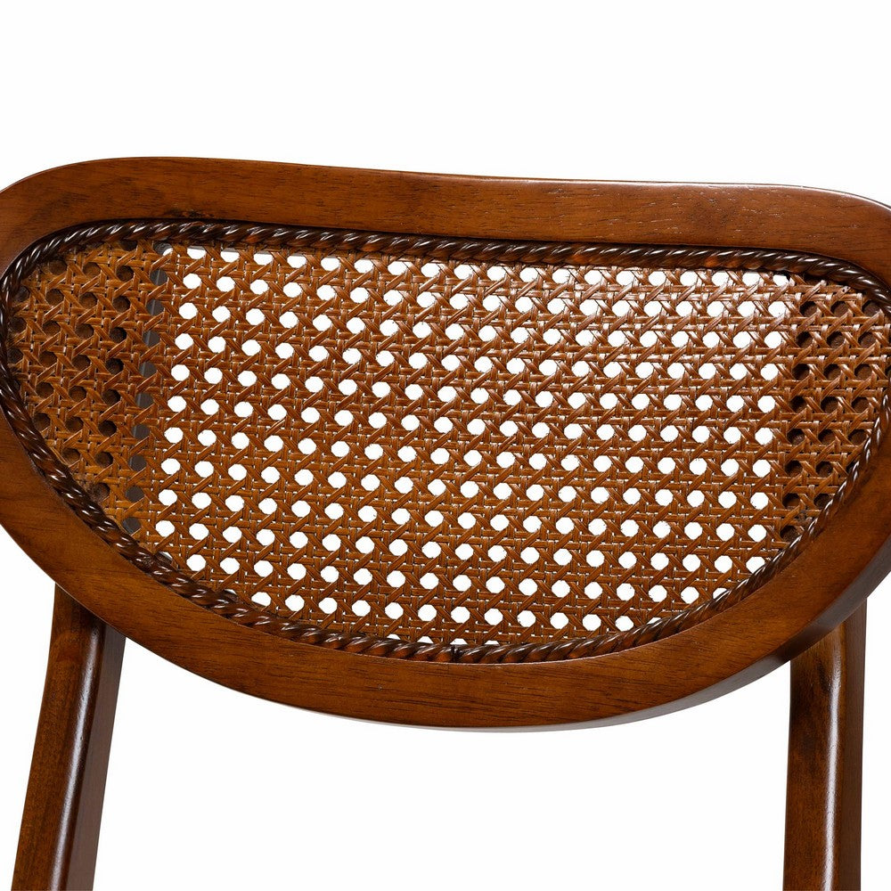 Baxton Studio - Hesper Set of 2 Dining Chairs in Walnut Brown/Light Brown - RH253C-Walnut Rattan/Walnut Bent Seat-DC-2PK view 4