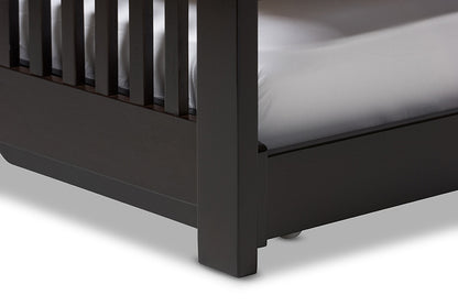 Baxton Studio - Hevea Trundle Bed - Bed3-Twin-Wenge view 4