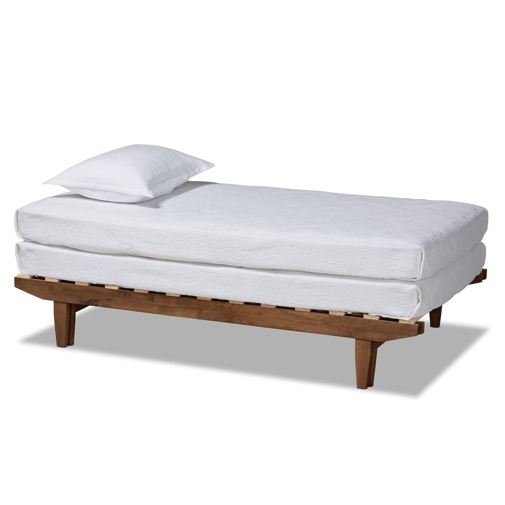 Baxton Studio - Hiro Expandable Bed Frame in Walnut - MG0036-Walnut-Extension Bed view 1