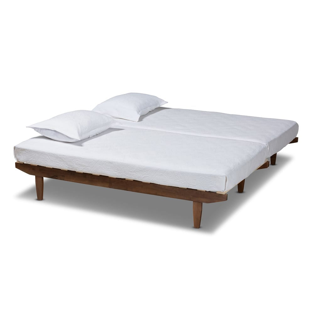 Baxton Studio - Hiro Expandable Bed Frame in Walnut - MG0036-Walnut-Extension Bed view 2