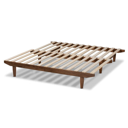 Baxton Studio - Hiro Expandable Bed Frame in Walnut - MG0036-Walnut-Extension Bed view 5