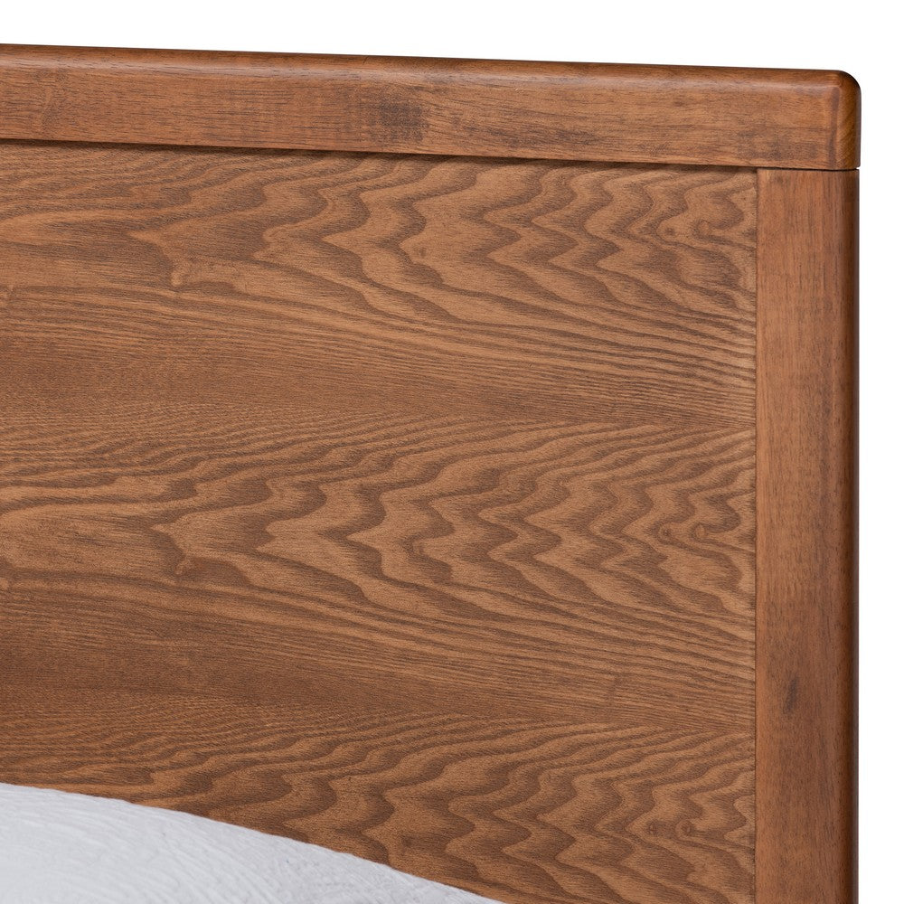 Baxton Studio - Hiro Twin Size Bed in Walnut Brown - Hiro-Ash Walnut-Twin view 4