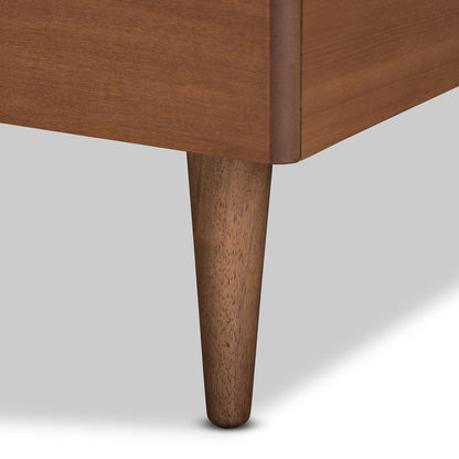 Baxton Studio - Hiro Twin Size Bed in Walnut Brown - Hiro-Ash Walnut-Twin view 5