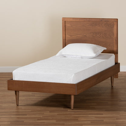 Baxton Studio - Hiro Twin Size Bed in Walnut Brown - Hiro-Ash Walnut-Twin view 7