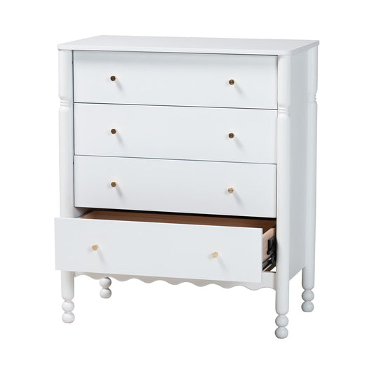 Baxton Studio - Hoffman Chest in White - MG9022-White-4DW-Chest view 2