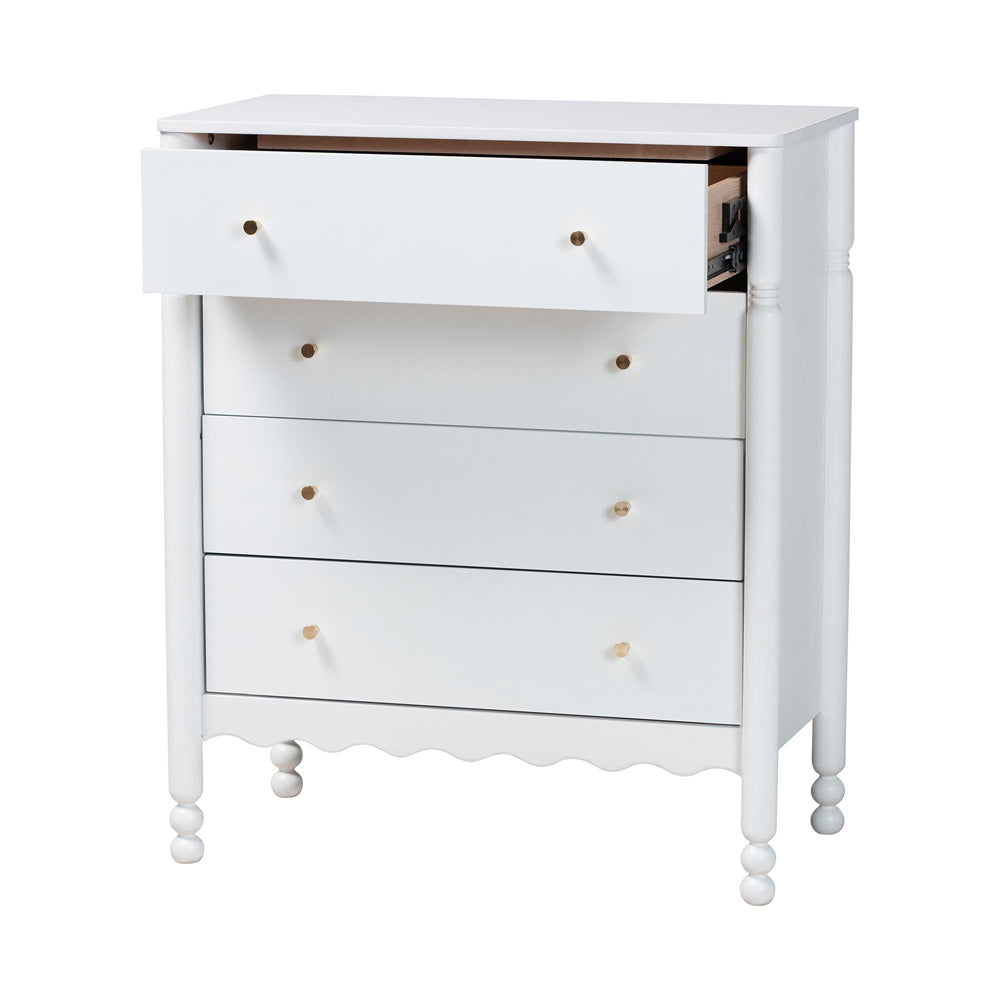 Baxton Studio - Hoffman Chest in White - MG9022-White-4DW-Chest view 3