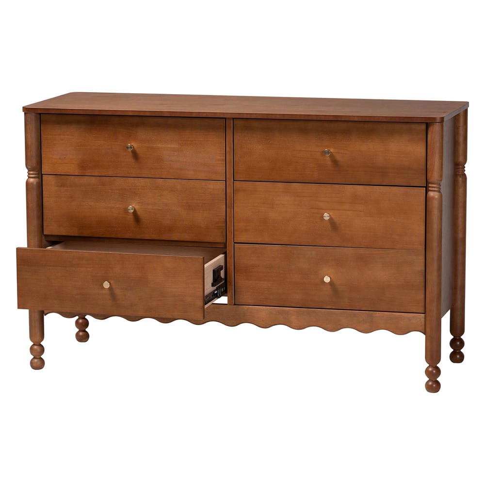 Baxton Studio - Hoffman Dresser in Walnut Brown - MG9022-Walnut-6DW-Dresser view 2