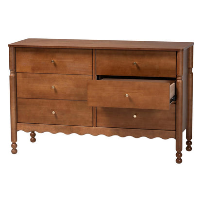 Baxton Studio - Hoffman Dresser in Walnut Brown - MG9022-Walnut-6DW-Dresser view 3