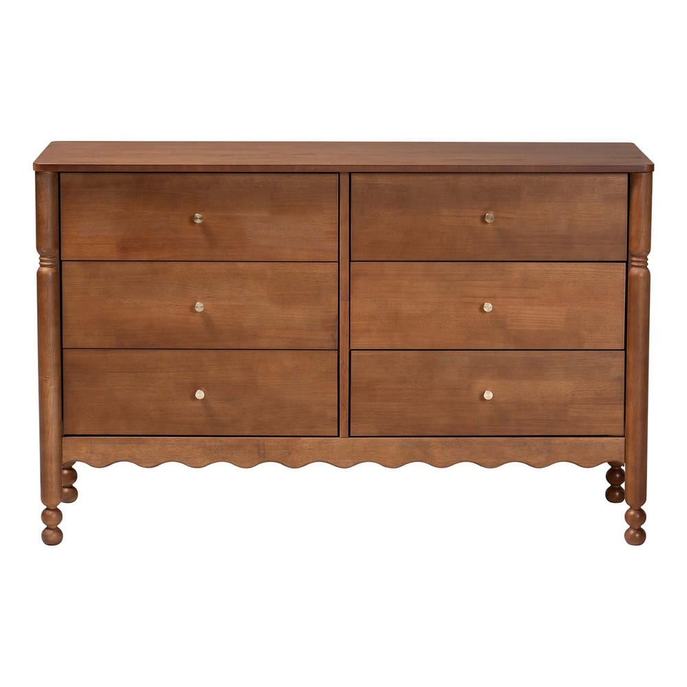 Baxton Studio - Hoffman Dresser in Walnut Brown - MG9022-Walnut-6DW-Dresser view 4