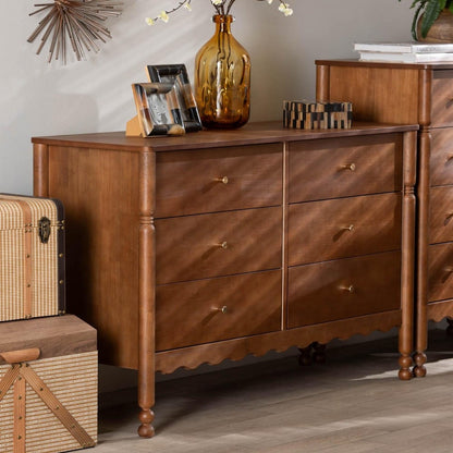 Baxton Studio - Hoffman Dresser in Walnut Brown - MG9022-Walnut-6DW-Dresser view 9