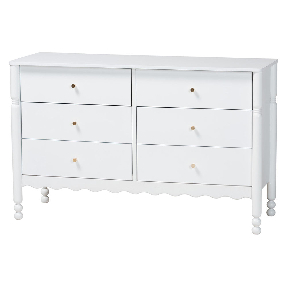 Baxton Studio - Hoffman Dresser in White - MG9022-White-6DW-Dresser view 1