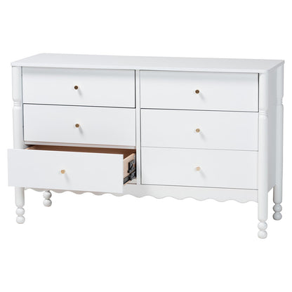Baxton Studio - Hoffman Dresser in White - MG9022-White-6DW-Dresser view 2
