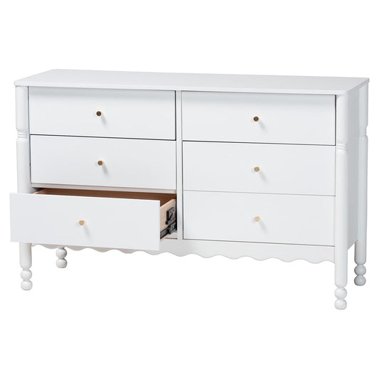 Baxton Studio - Hoffman Dresser in White - MG9022-White-6DW-Dresser view 2