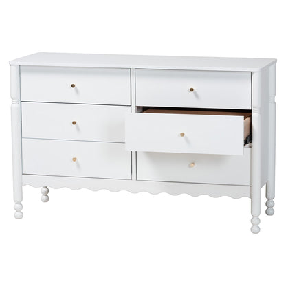 Baxton Studio - Hoffman Dresser in White - MG9022-White-6DW-Dresser view 3