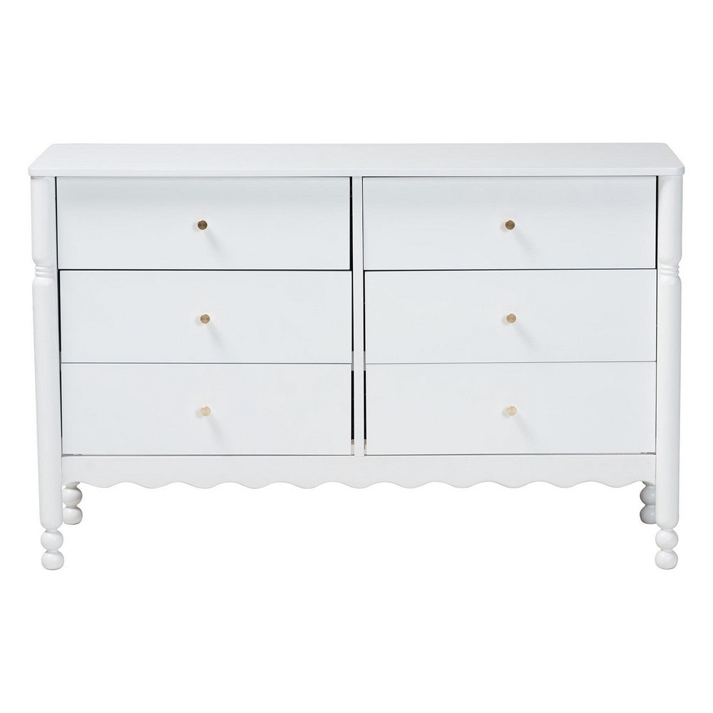 Baxton Studio - Hoffman Dresser in White - MG9022-White-6DW-Dresser view 4