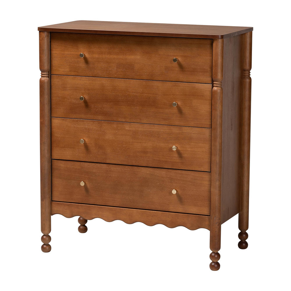 Baxton Studio - Hoffman King Bedroom Set in Walnut Brown - Enitan-4PC Bedroom Set-Walnut-King-1NS view 5