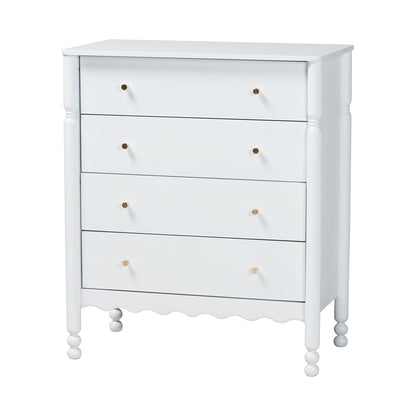 Baxton Studio - Hoffman King Bedroom Set in White - Enitan-4PC Bedroom Set-White-King-1NS view 5