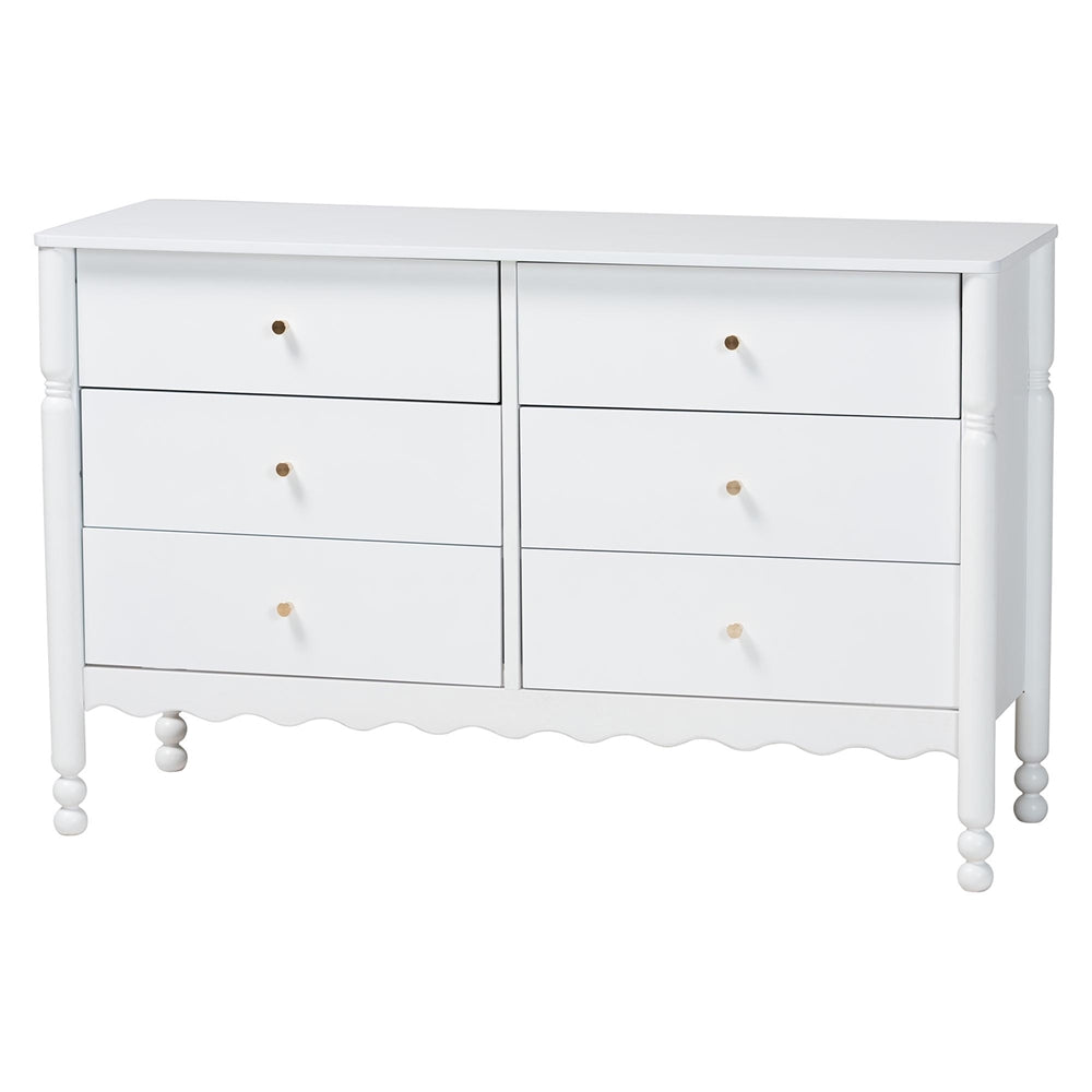 Baxton Studio - Hoffman King Bedroom Set in White - Enitan-4PC Bedroom Set-White-King-1NS view 6