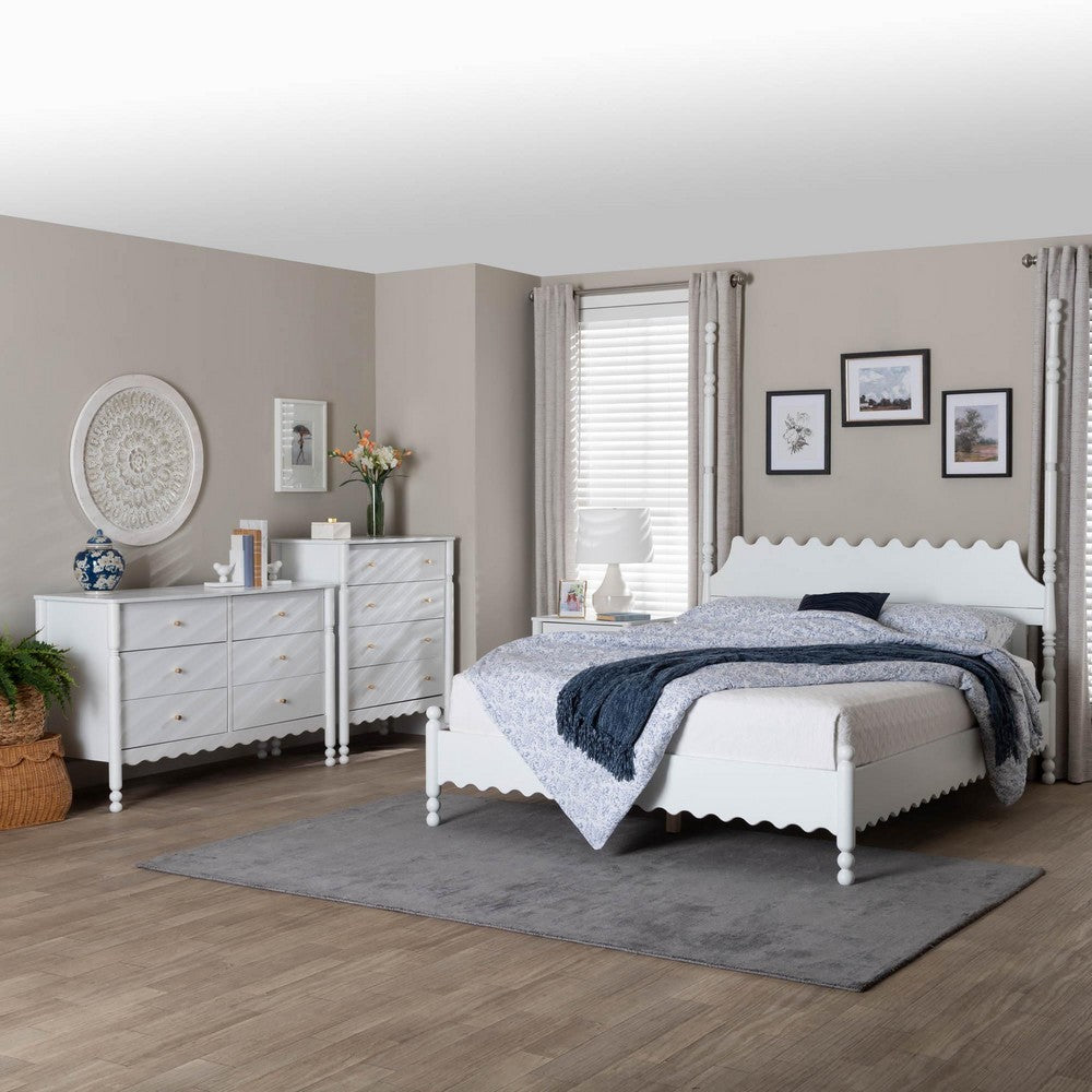 Baxton Studio - Hoffman King Bedroom Set in White - Enitan-4PC Bedroom Set-White-King-1NS view 12