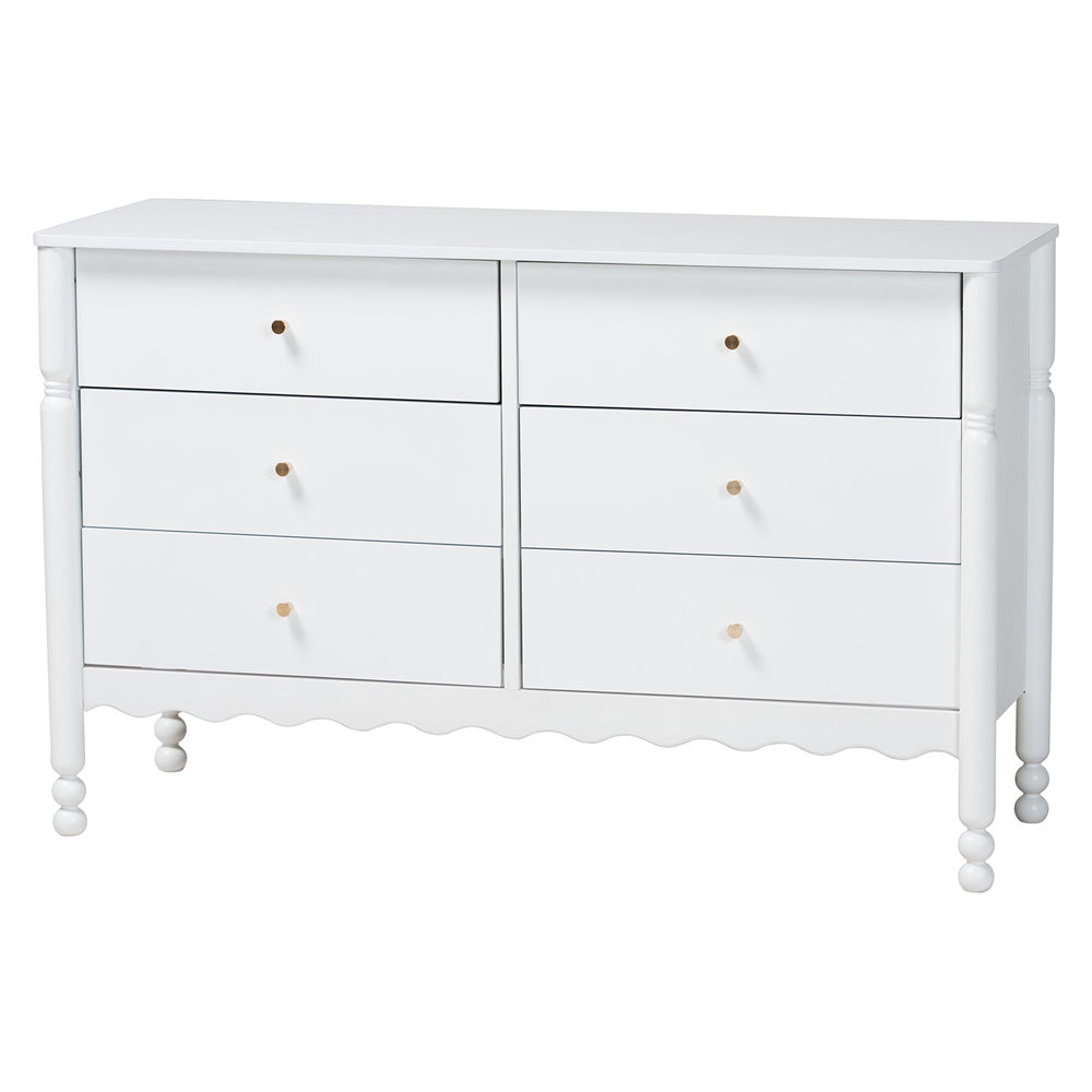 Baxton Studio - Hoffman King Bedroom Set in White - Enitan-4PC Bedroom Set-White-King-2NS view 5