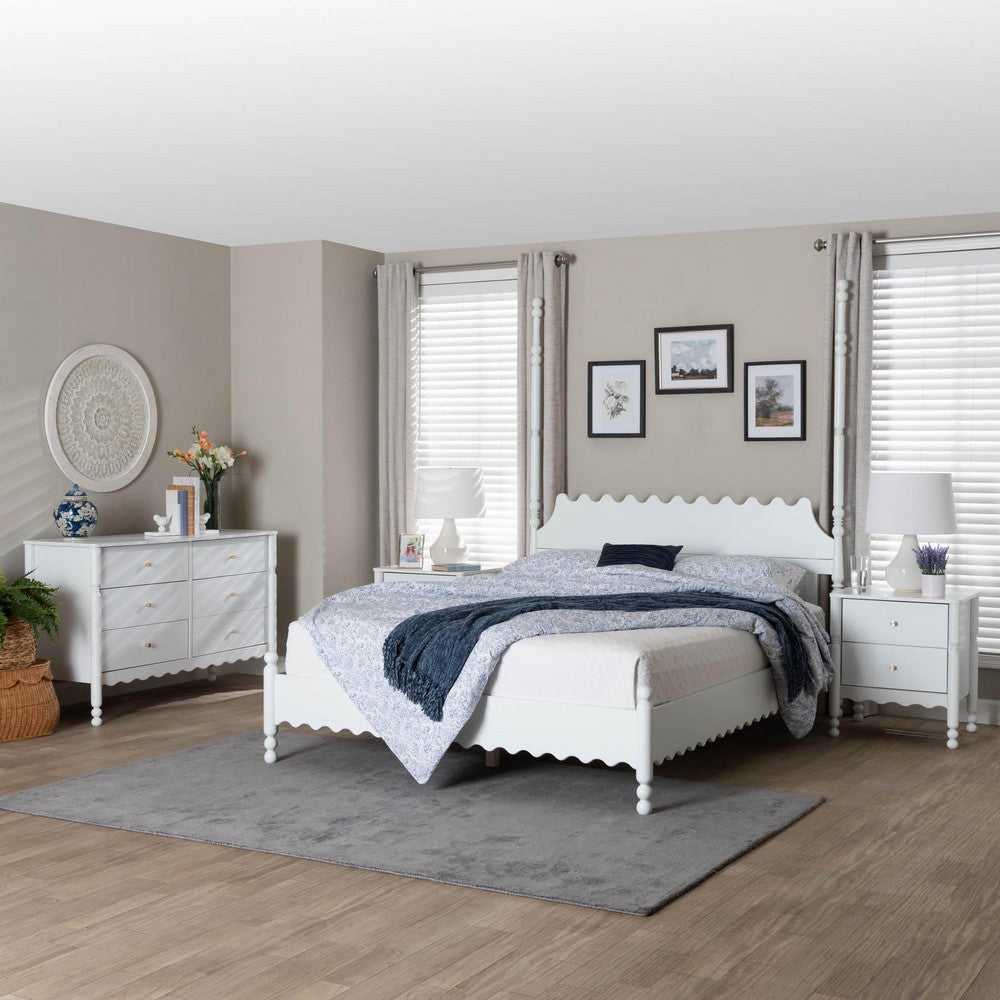 Baxton Studio - Hoffman King Bedroom Set in White - Enitan-4PC Bedroom Set-White-King-2NS view 11