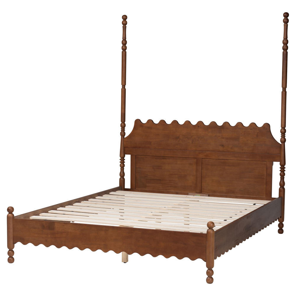 Baxton Studio - Hoffman King Size Bed in Walnut Brown - MG0261-Walnut-King view 3