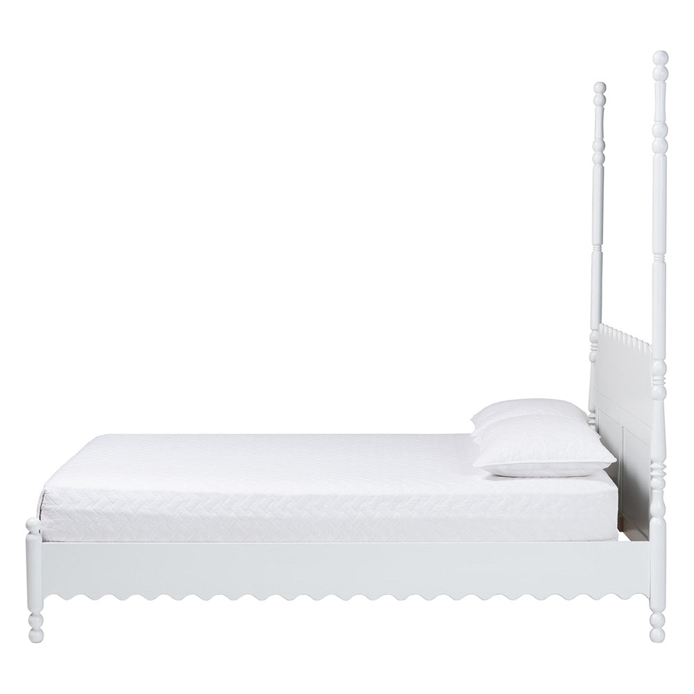 Baxton Studio - Hoffman King Size Bed in White - MG0261-White-King view 2