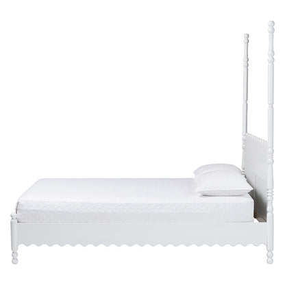 Baxton Studio - Hoffman King Size Bed in White - MG0261-White-King view 2