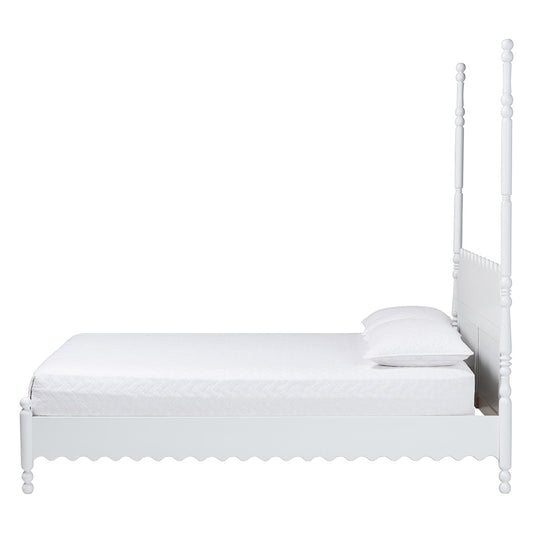 Baxton Studio - Hoffman King Size Bed in White - MG0261-White-King view 2