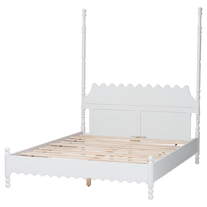 Baxton Studio - Hoffman King Size Bed in White - MG0261-White-King view 3